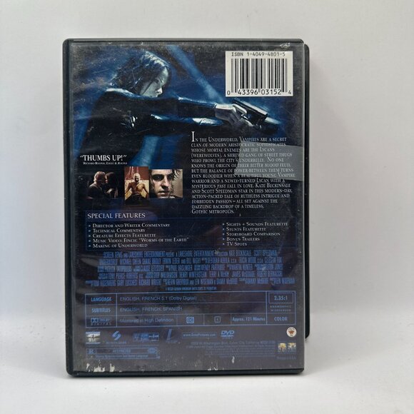Underworld Widescreen Special Edition DVD With Kate Beckinsale & Scott Speedman - Picture 2 of 3